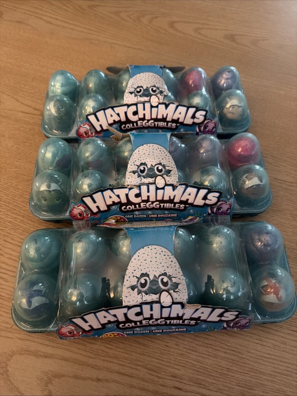 LOT OF 3 Hatchimals CollEGGtibles Mermal Magic 12 Pack Carton Season 5